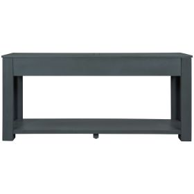 TREXM Console Table/Sofa Table with Storage Drawers and Bottom Shelf for Entryway Hallway (Navy)