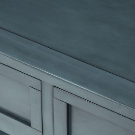 TREXM Daisy Series Console Table Traditional Design with Two Drawers and Bottom Shelf (Navy)