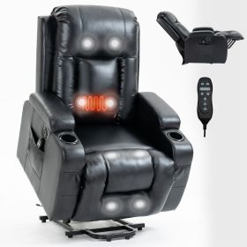 Infinite Position Up to 350 LBS Power Lift Recliner Chair for Elderly, Heavy Duty Motion Mechanism with 8-Point Vibration Massage and Lumbar Heat