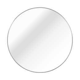 32 Inch Black Metal Framed Round Bathrrom Mirror For Wall. (Color: Silver)