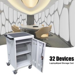 30 2Bay Mobile School Charging Cart Station For Chromebook, Tablet And Laptop Computer With Power Strip Included, Assembly Required-WHITE (Option: Antique White)