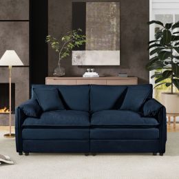 Oversized Chenille Loveseat Sofa, Oversized 2-Seater Small Cloud Couch, Modern Comfy Deep Seat Love Seat for Living Room Bedroom Office Apartment (Color: as Pic)